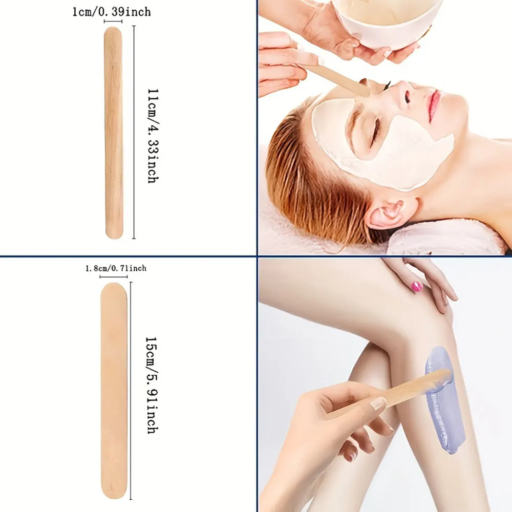 Wooden Waxing Stick Disposable Wax Bean Wiping Wax Tool Disposable Hair Removal Beauty Body Beauty Tool Uñas Nail Charms