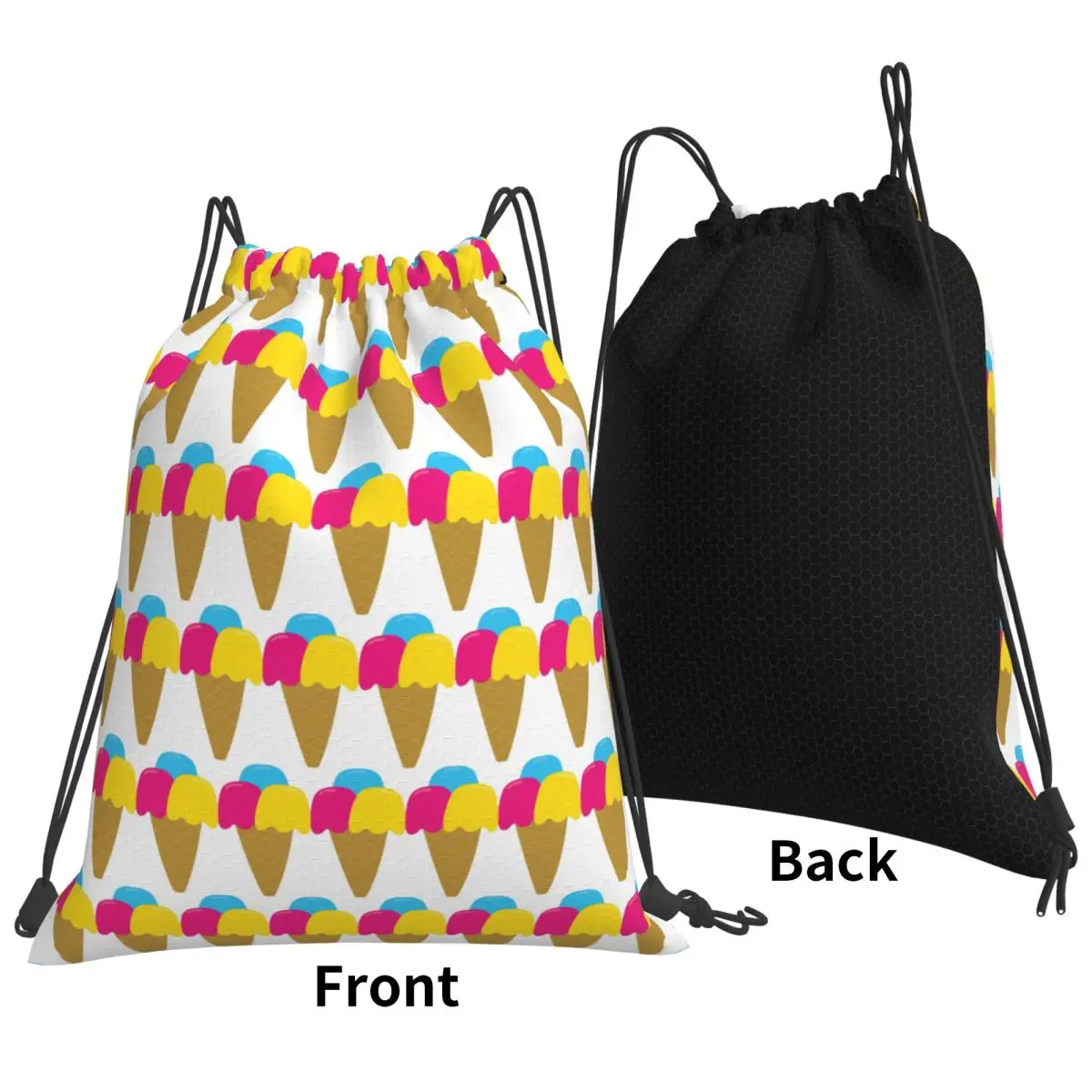 Ice Cream Backpacks Multi-function Drawstring Bags Sundries Bag Book Bags for Travel School