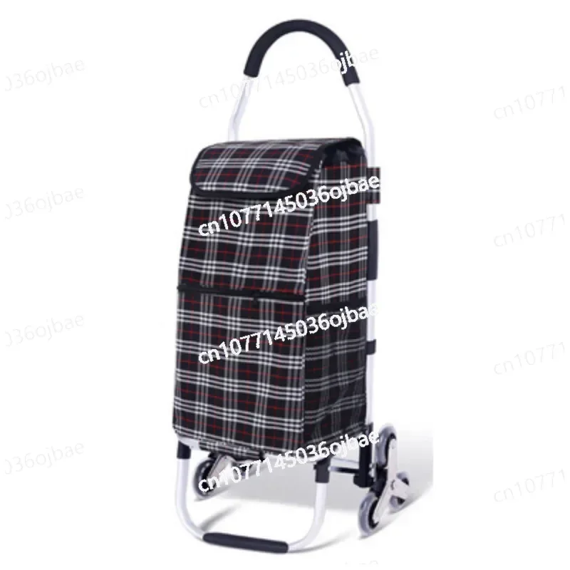 Portable Foldable Market Women's Shopping Basket Home Storage Bag Handcart with Stair Climbing Wheel Elderly Shopping Cart