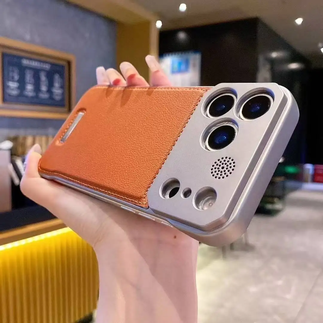 

PU Leather Aromatherapy Borderless Heat Dissipation Phone Case For iPhone 17 Pro Max 17 Air Magnetic Shockproof Protect Cover