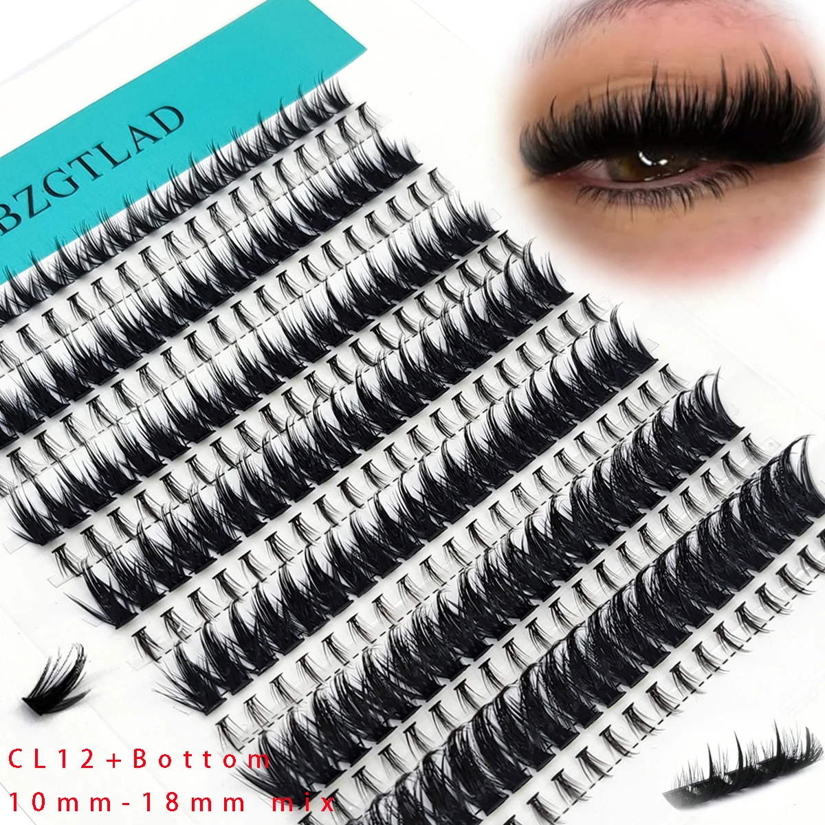 New 14 row pointed eyelash cluster Wispy eyelash extension 3D roll 280 cartoon style fairy eyelash cluster fluffy upper and lowe