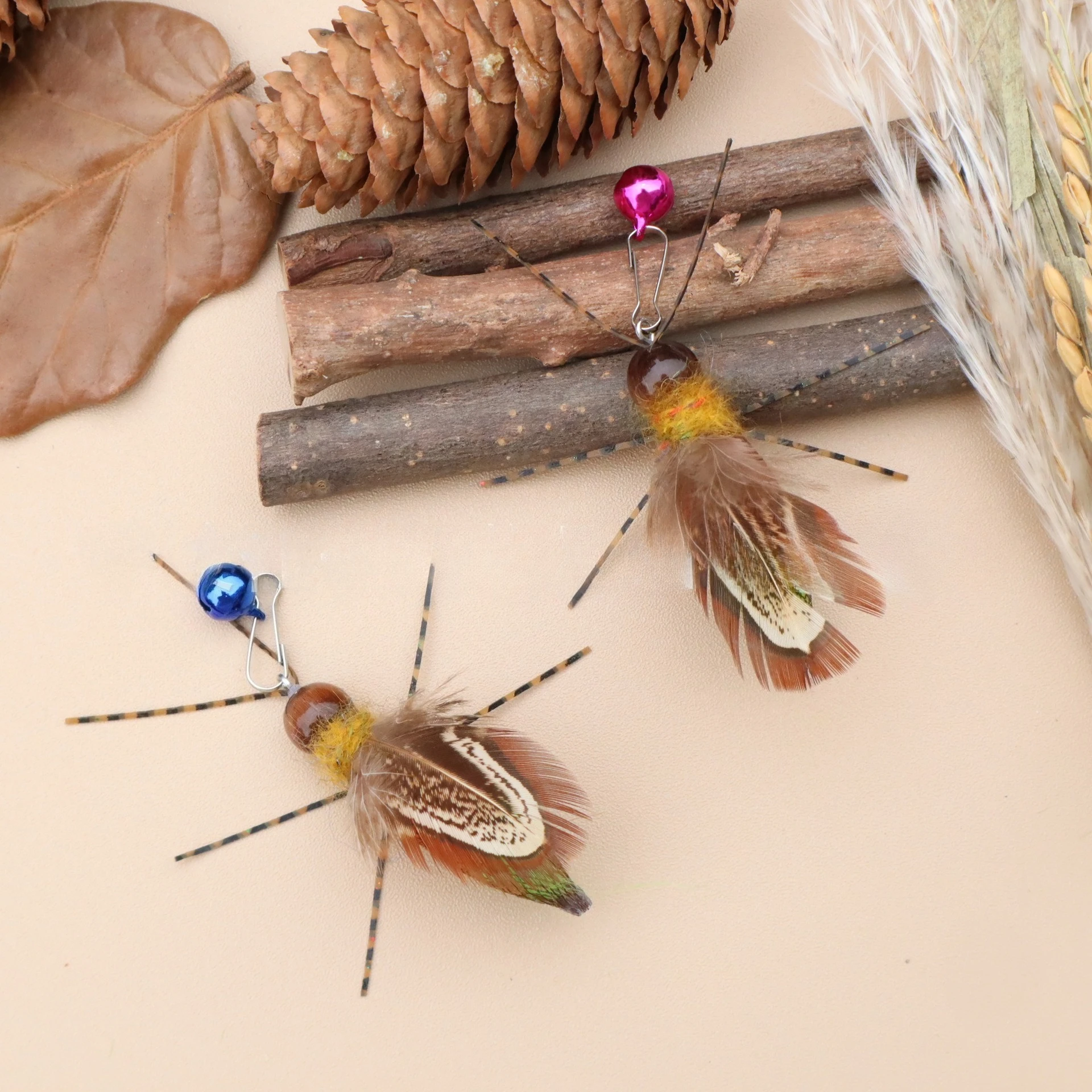 1 قطعة/2 قطعة محاكاة اليراع ريشة استبدال الملحقات مضحك القط عصا قضيب دعابة الحيوانات الأليفة لعبة البلاستيك