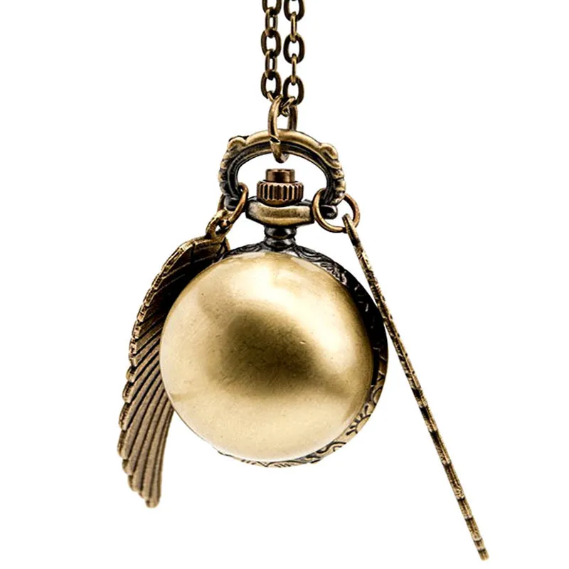 Foreign Trade Popular Style Flip Ball Pocket Watch Big Wings Flying Thief Quidditch Necklace Vintage Watch Harry Potter Pocket W