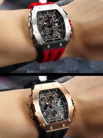 TSAR BOMBA Watch for Men Luxury Brand Tonneau Design Waterproof Clock Stainless Steel Wristwatch Fashion Rectangle Mens Watch photo 6