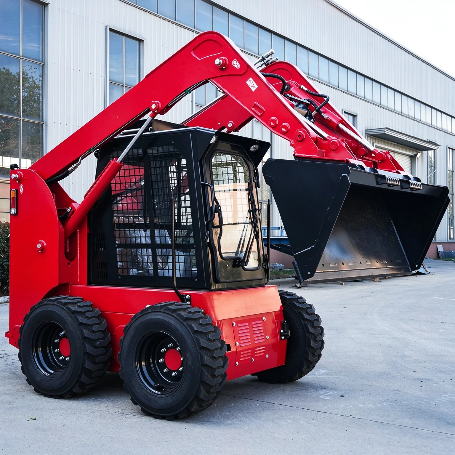 Construction Skid Steer Loader Enclosed Cab Heavy Duty Hydraulic CE EPA Customized Joystick Control Machine