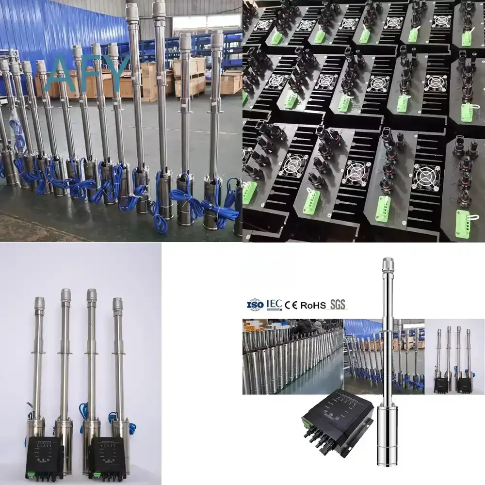 ACDC 4 inch deep well submersible water pump for solar irrigation agricultural use 300m head 192V 2HP 3m³/h 1500W HR BLDC