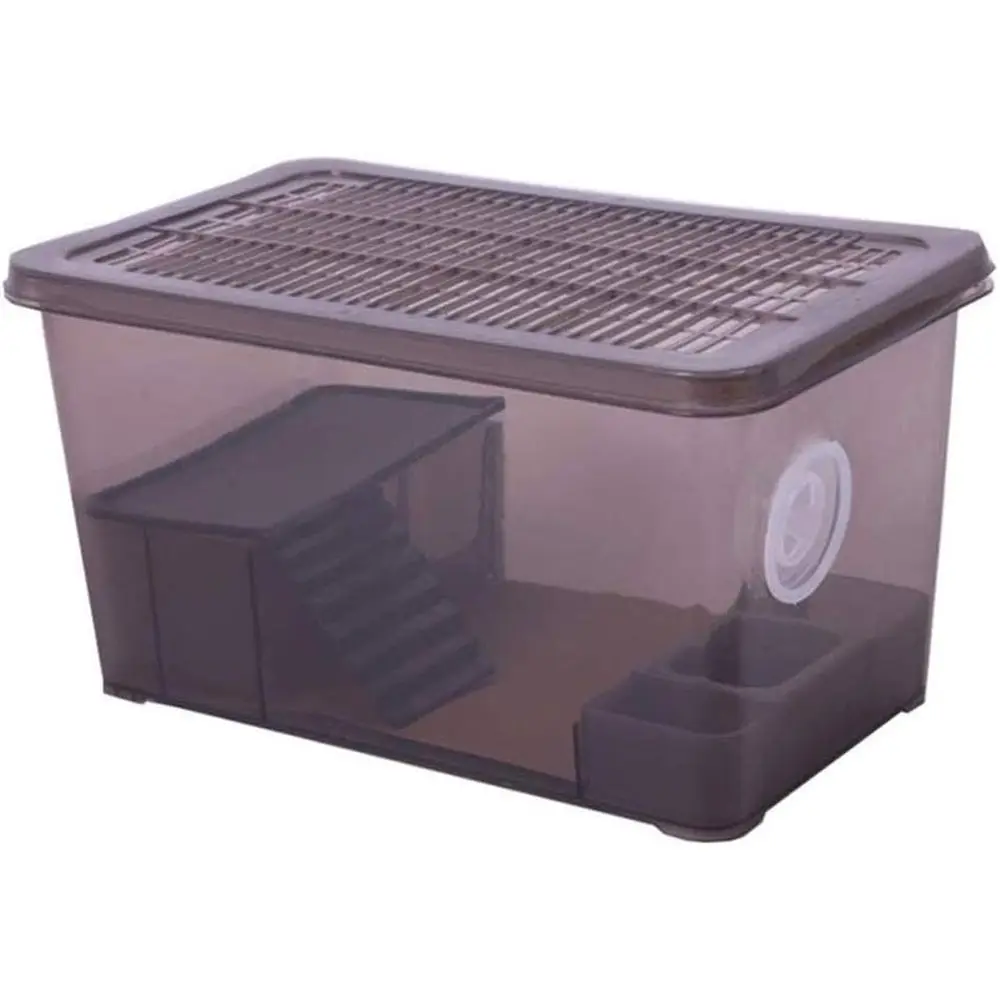 

Portable Transparent Lizard Habitat with Heating, Ideal for Chameleons and Snakes (29.5 x 14.7 x 15.2 cm, Black)