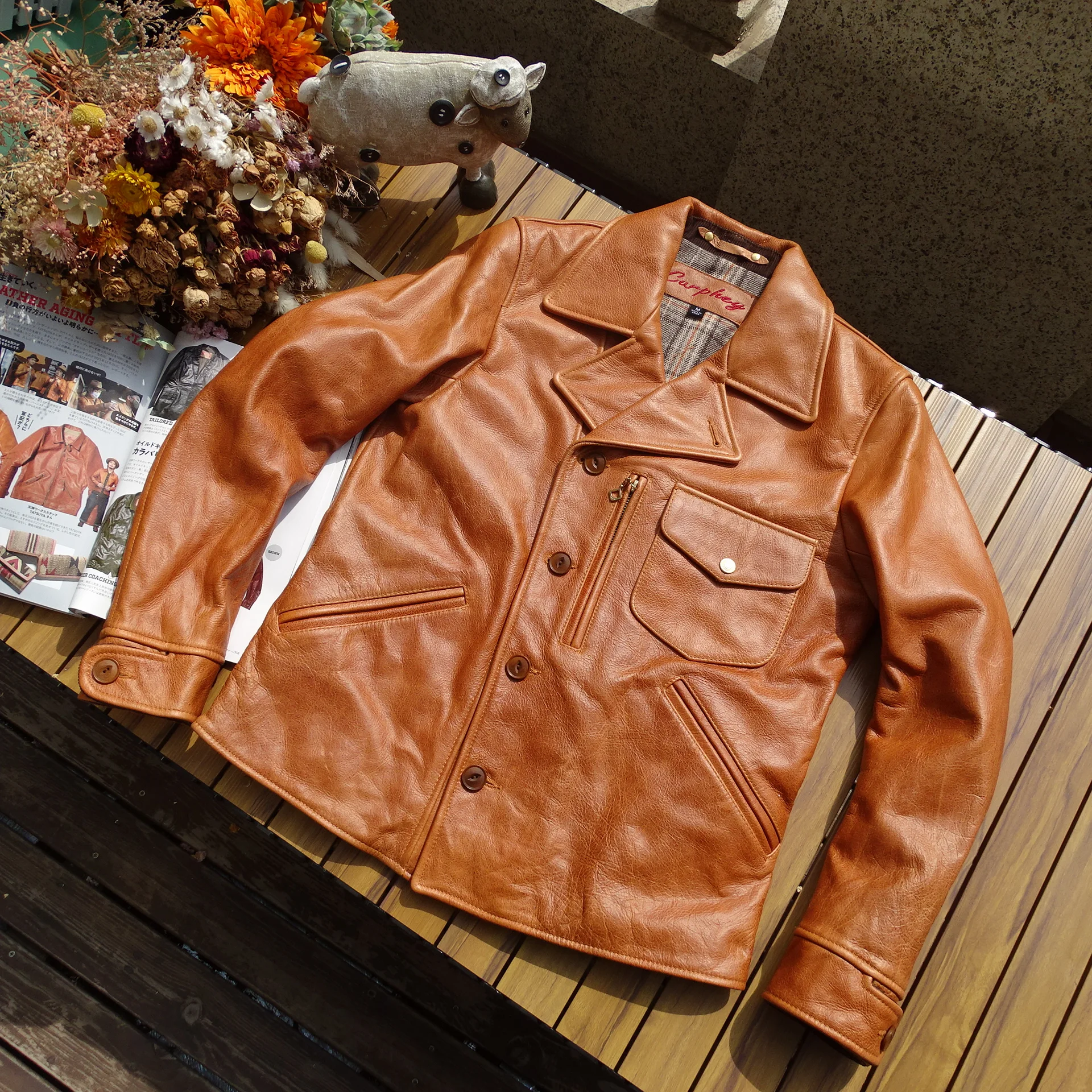 

Sunni California Bear Wax Dye Cowhide Leather Jaet Initial Edition ~ Сборка от S Faion Urban ort Sle Youth Leath...