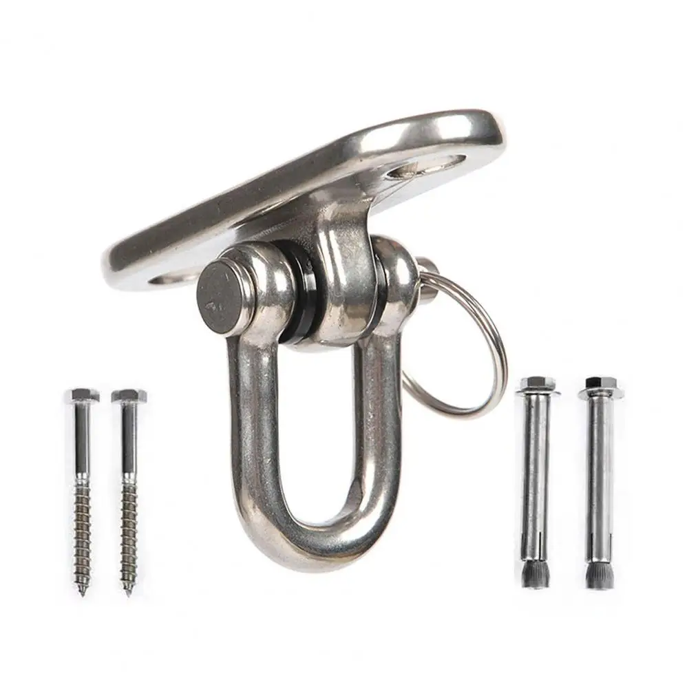 Useful Stainless Steel Heavy-Duty Sandbag Ceiling Hook with Screws Kit Rotatable Rustproof Hammock Chair Hook Gym Supplies