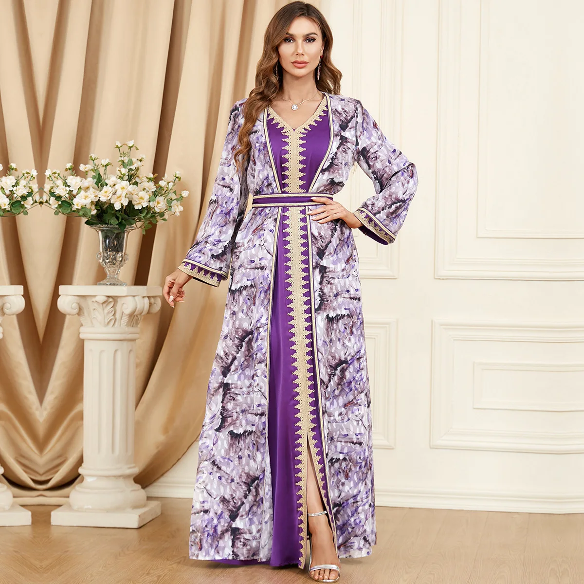 3340 Arab Dubai Women's Autumn/Winter New Robe Fashion Evening Dress