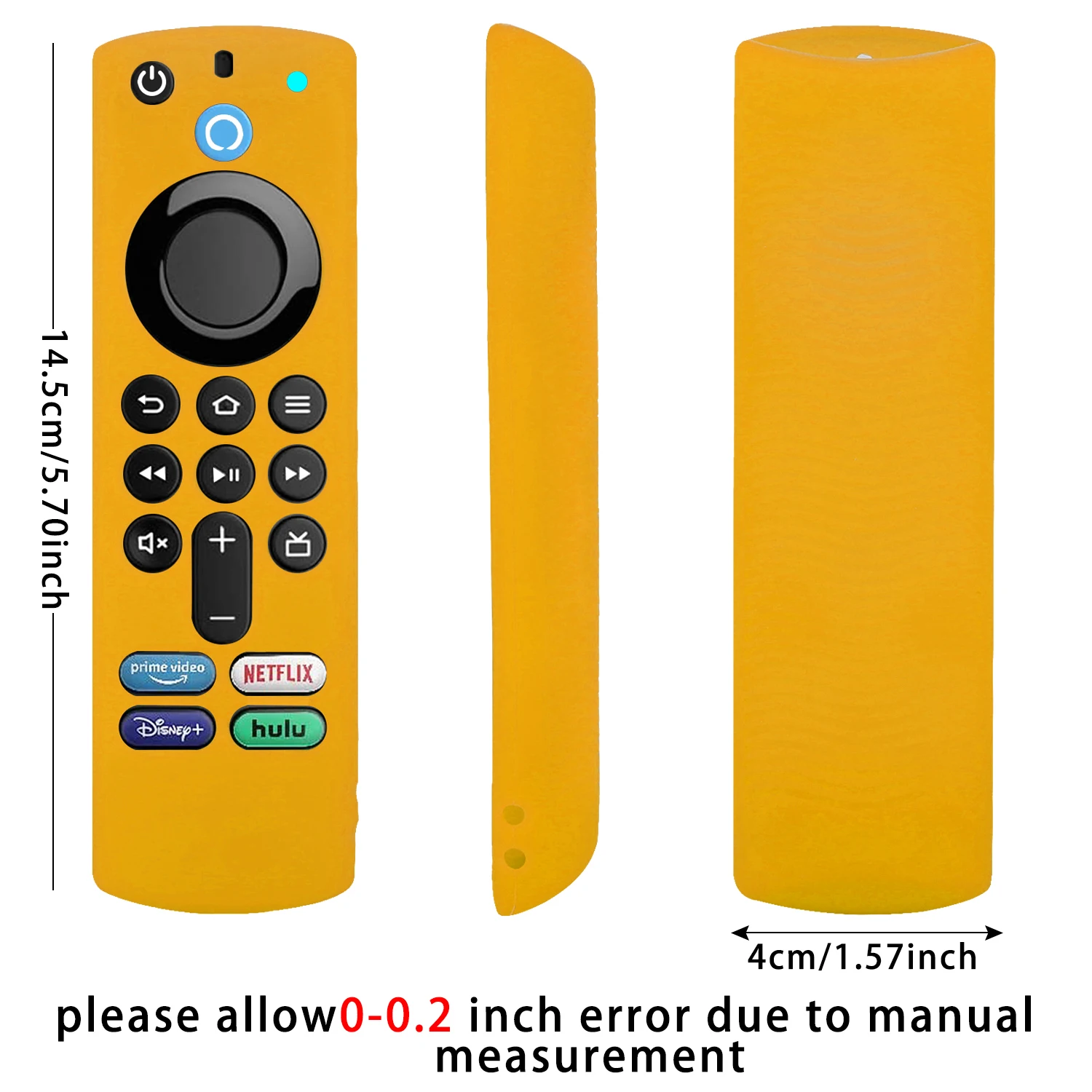 Protective Case Fit for Amazon Fire TV Stick 4K Voice 3rd Generation Remote Control Non-Slip Silicone Washable Shockproof Cover