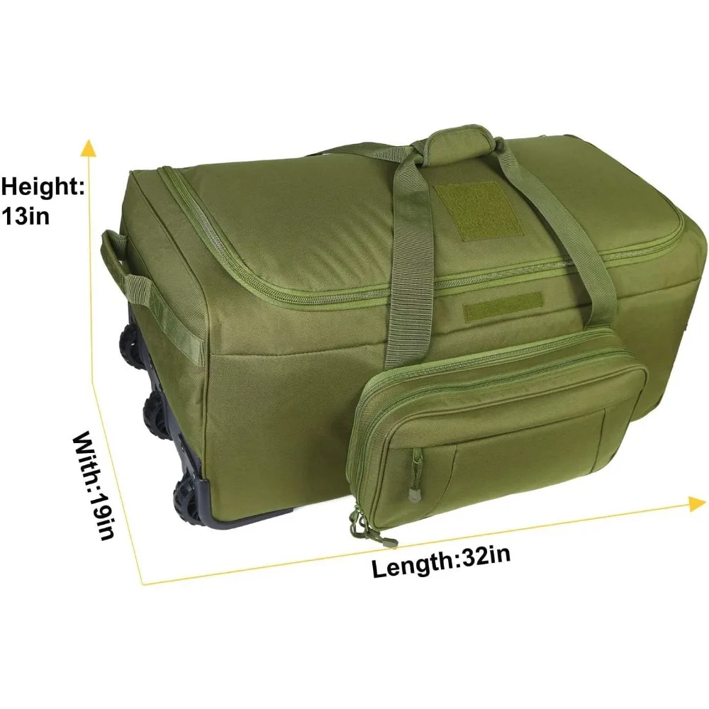حقيبة كبيرة من القماش الخشن التكتيكي شديدة التحمل لنشر العجلات العسكرية والتخييم والمشي لمسافات طويلة - معدات خارجية خضراء #3