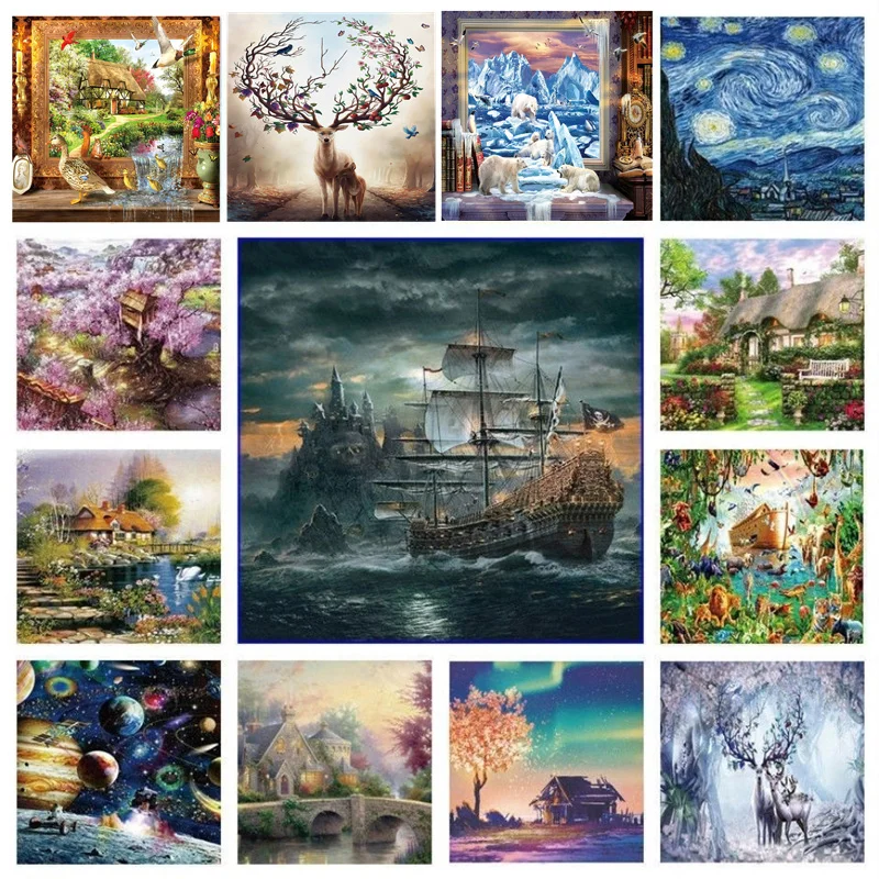 Adults Children 1000 Pieces Paper Intellectual Jigsaw Puzzles Cartoon Landscape Animal Kids Educational DIY Puzzle Game Toy Gift