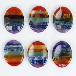 Natural Crystal Quartz Chakra Healing Stone, Worry Thumb Gemstone, 7 Colors, Chakra Healing Massager, Home Decor