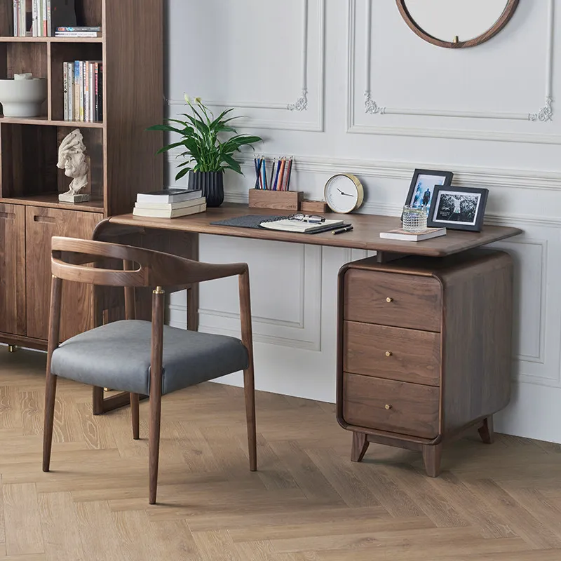 Escritorio de Oficina Moderno con Cajones, Escritorio Ejecutivo para Estudio, Diseño de Escritorio para Computadora con Almacenamiento, Mesas Escritorio, Muebles Comerciales