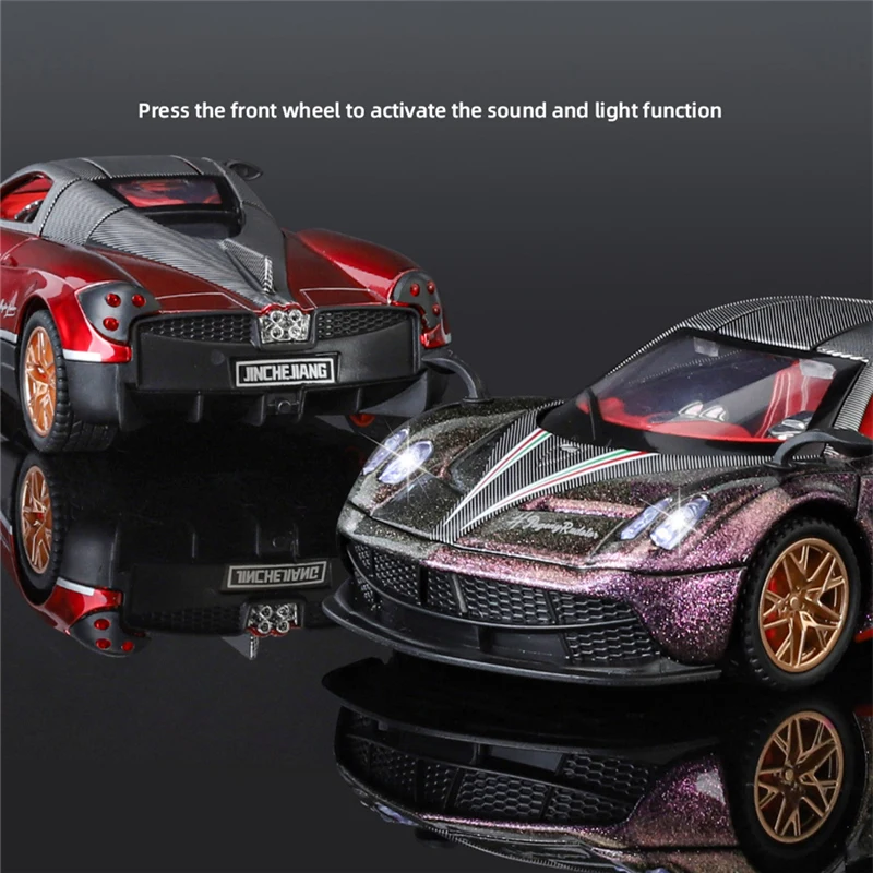 1:32 Pagani Huayra BC Alloy Sports Car Model Diecast Metal Toy Racing Car Vehicle Model Simulation Sound and Light Children Gift