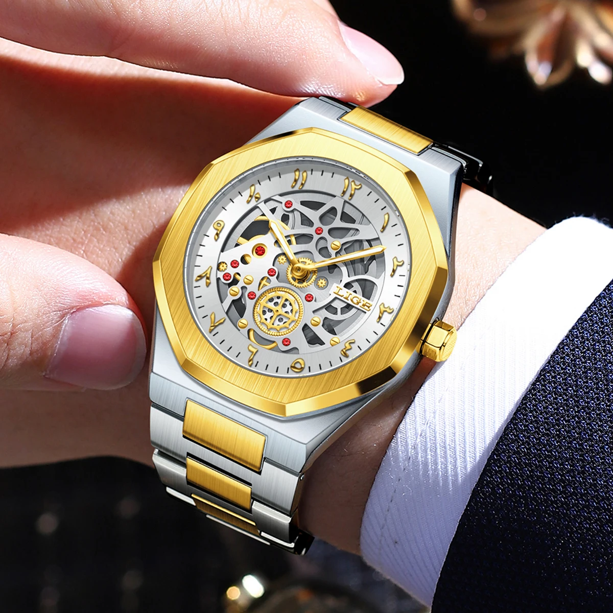 

LIGE mens wristwatch business fashion quartz luxury sports watches mens luminous military watches for men Relogio Masculino+BOX