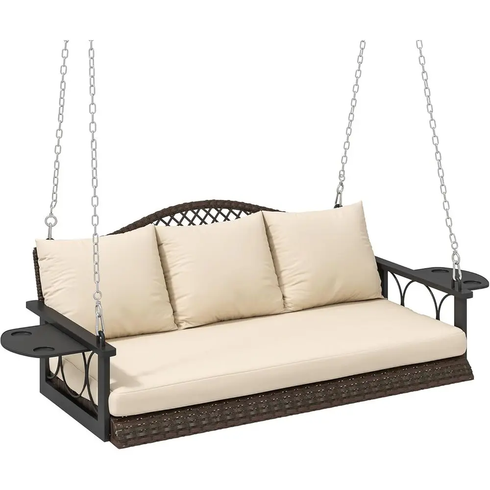 3-Person Wicker Porch Swing 1