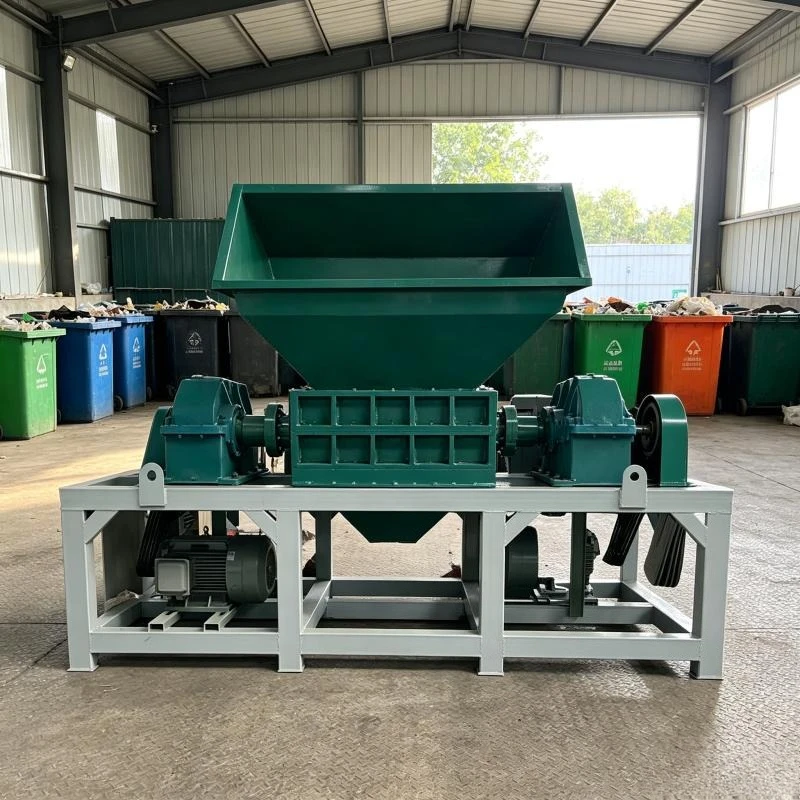 Twin Shaft Industrial Shredder Machine Automatic Crusher for Waste Wood Timber Rubber Plastic Tyre Scrap Metal