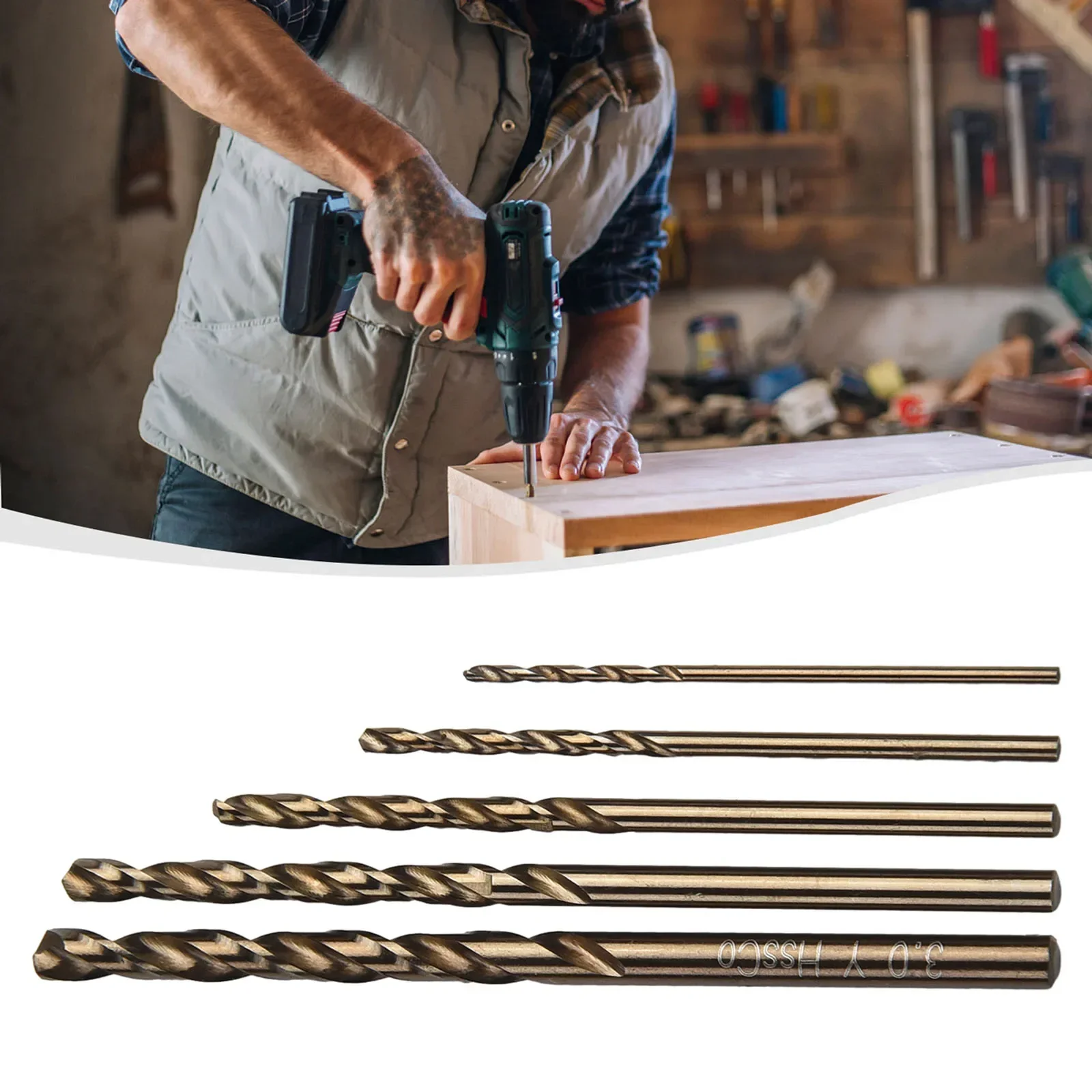 Advanced 5pcs HSS Cobalt Drill Bit Set Perfectly Engineered for Tough Metal Applications including For Stainless Steel