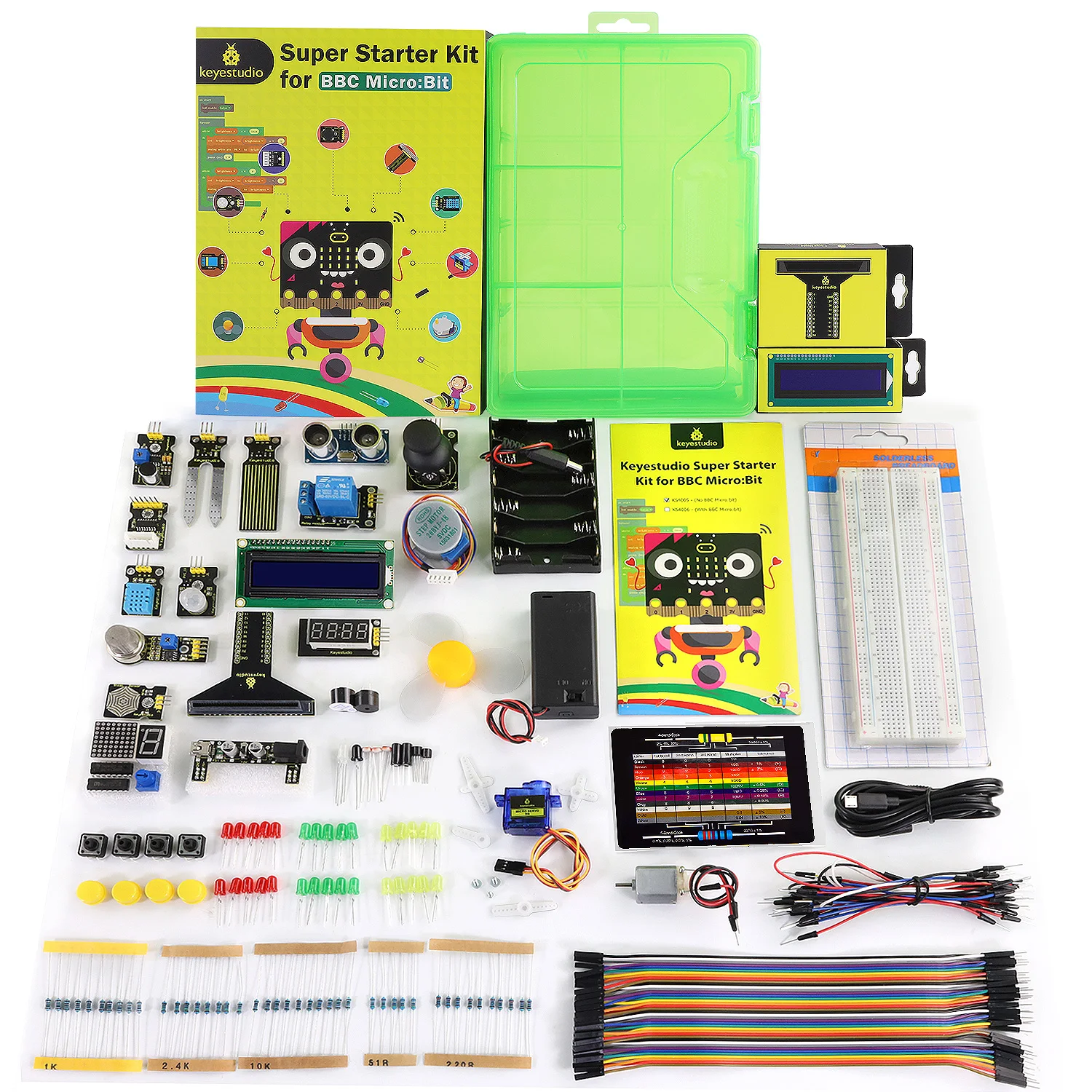 Keyestudio Super Starter Kit for Microbit V2 V1.5 STEM Learning 40 Lessons Tutorial Educational DIY Electronic Kit for Beginners