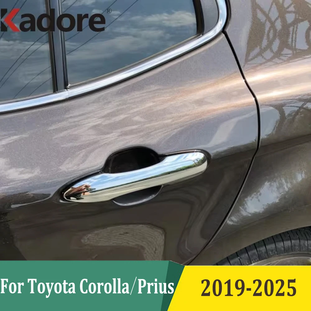 For Toyota Corolla Or Prius 2019-2025 Or Camry XV70 2017-2025 Carbon Fiber Side Door Handle Cover Trims Car Exterior Accessories