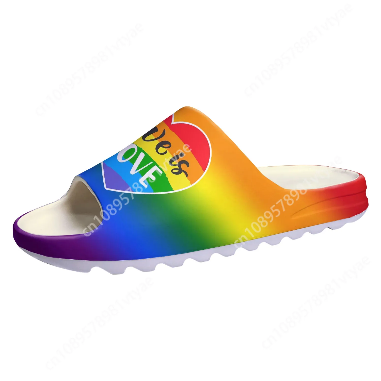 LGBT ocmogic Pride rainbow Soft Sole Sllipers Home Clogs Customized Step On Water Shoes Mens Womens Teenager Step in Sandals