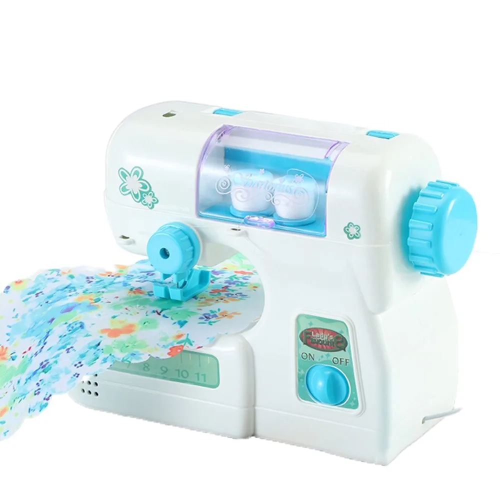 

Simulated Children Sewing Machine with Light Making Clothes Sewing Machine Toys Pink Portable Electric Kids Sewing Toy