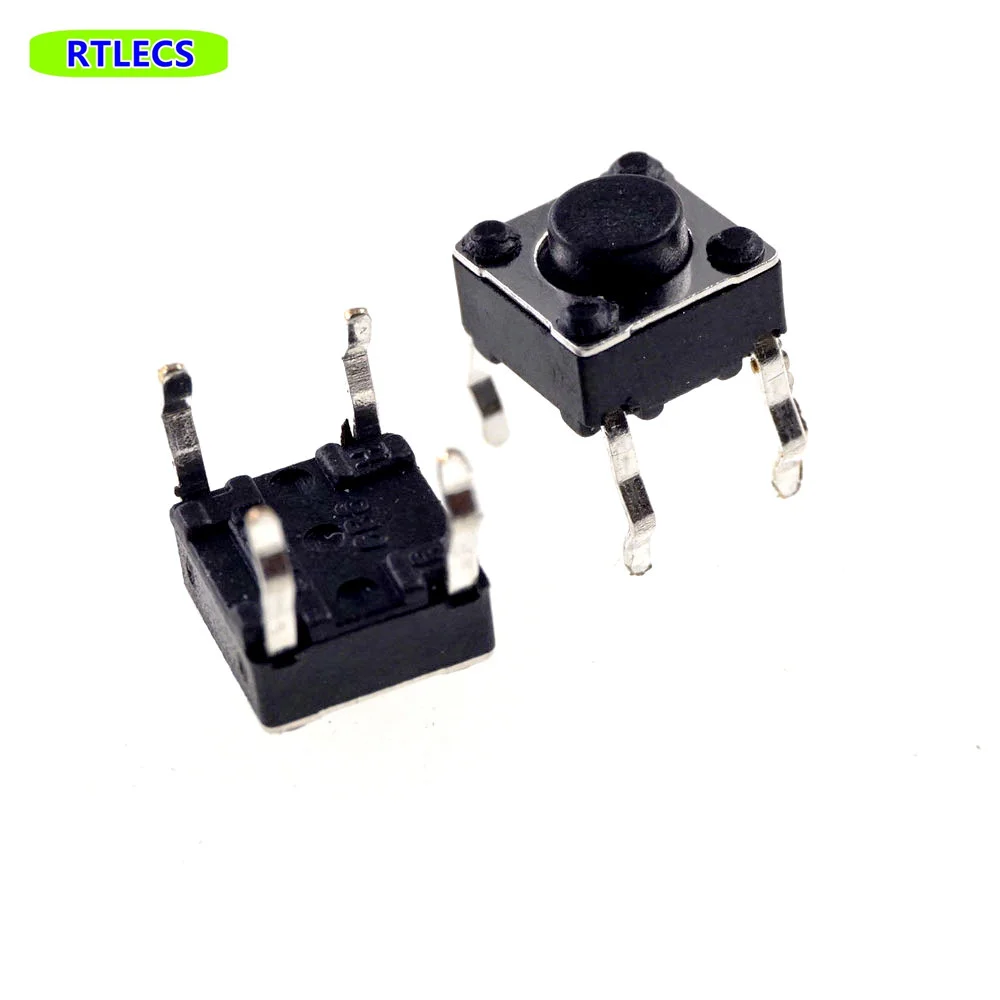 10PCS Normal Closed Tact Switch 6X6X4.3 DIP vertical Tactile Push Button Switch through hole Force 250g