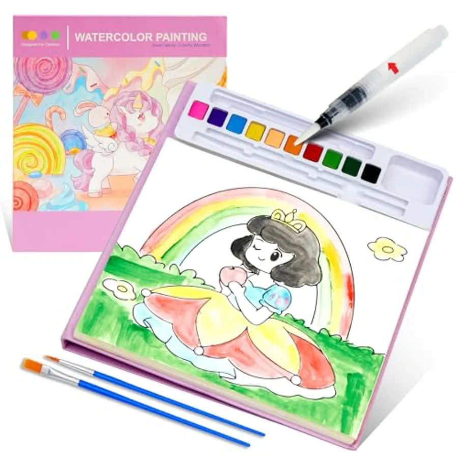 Paint with Water Coloring Books for Toddlers Craft, Mess Free Watercolor Painting Set for Ages 3 4 5 6 7 8, DIY Painting Arts C