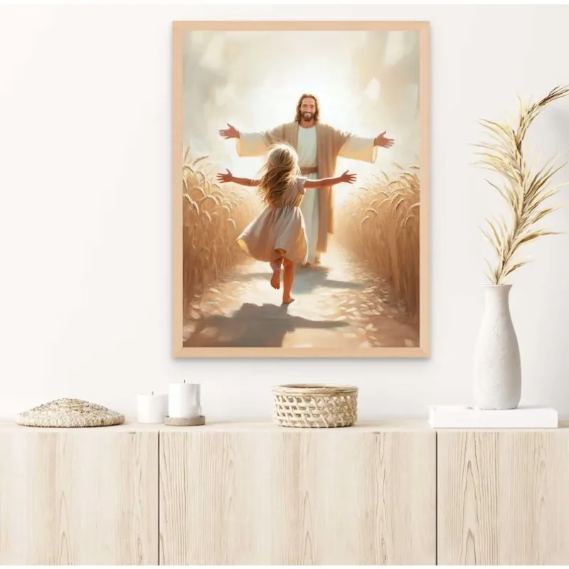 1pc Frameless Modern Christian Believer Poster Jesus Praying Shepherd Bible Verse Easter Canvas Painting Wall Art For Kids Room