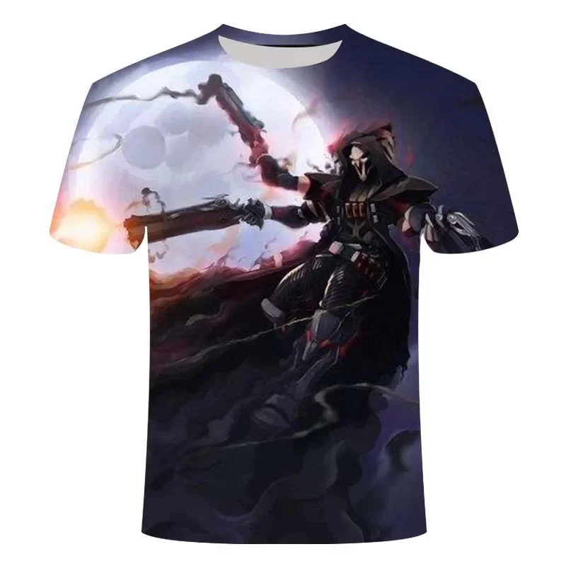 Esports Game Overwatch 3D T-shirt Men's Fashion Esports Battlefield Men's T-shirt Game Pattern 3D T-shirt Men's Clothing 6XL