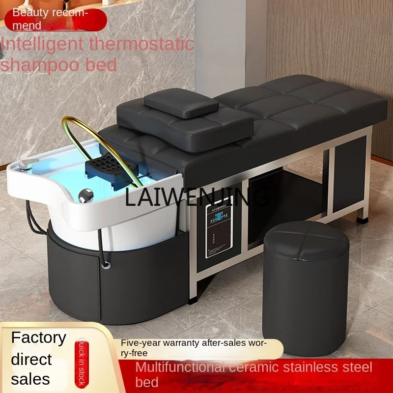 MJY ceramic basin stainless steel hair treatment shampoo bed massage water circulation fumigation