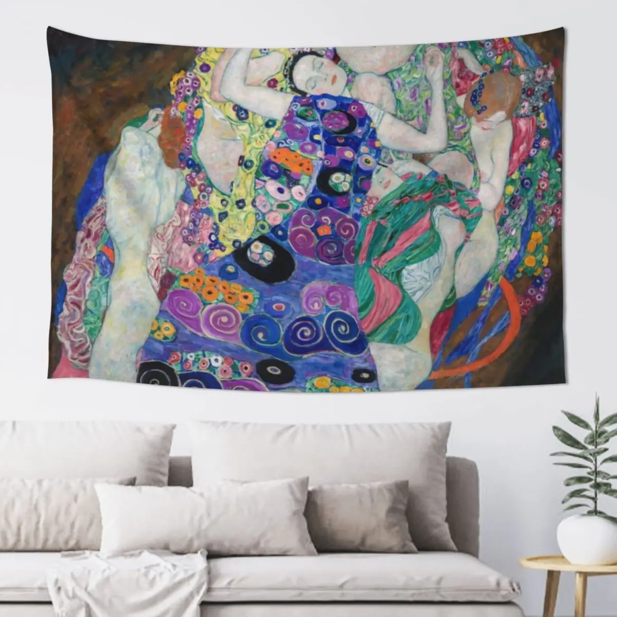 

The Virgins by Gustav Klimt - Art Nouveau Tapestry Decoration Home Wall Hanging Wall Kawaii Room Decor Decoration Room Tapestry