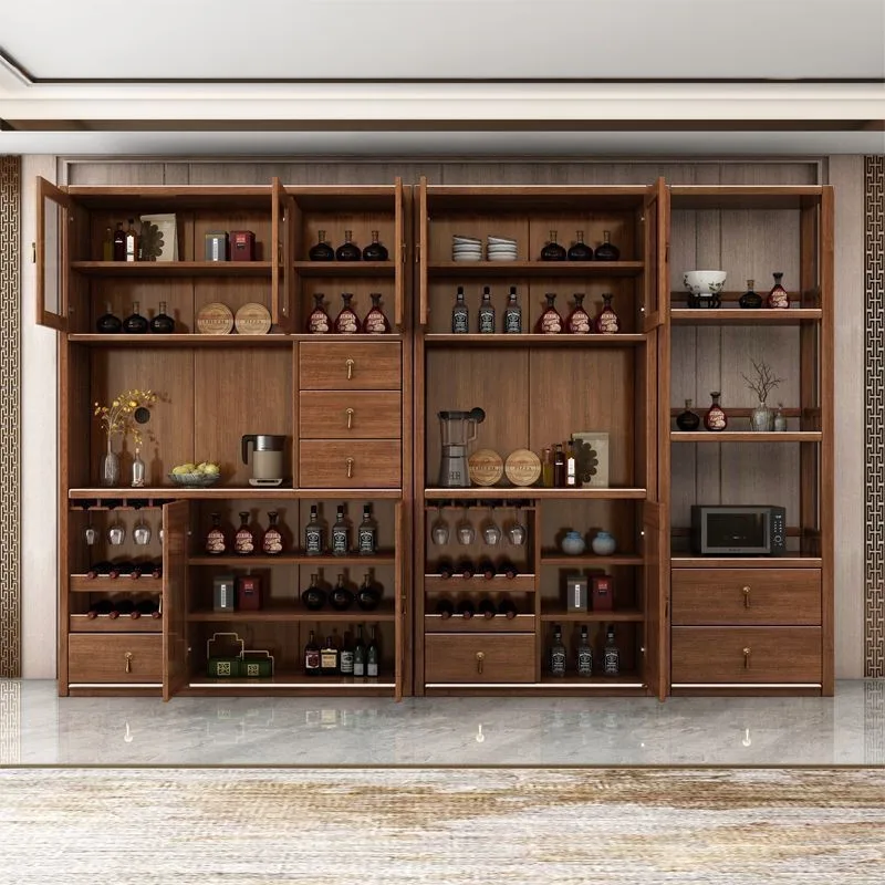 Side cabinet Chinese style high-grade solid wood wine cabinet Red gold sandalwood storage locker
