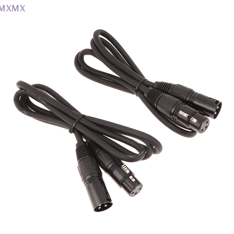 2Pcs DMX 1M Cable 3Pin XLR Stage Light 512 Signals Transfer Line Isolate Signal Interference Connection Lines For DJ Audio