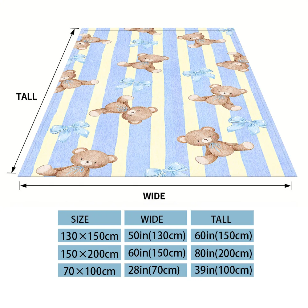 Teddy -Joy Nap Blanket,Flannel Blanket,Suitable For Sofas,Beds,Cars,Rooms,Offices,Camping,Exquisite Gift Blankets