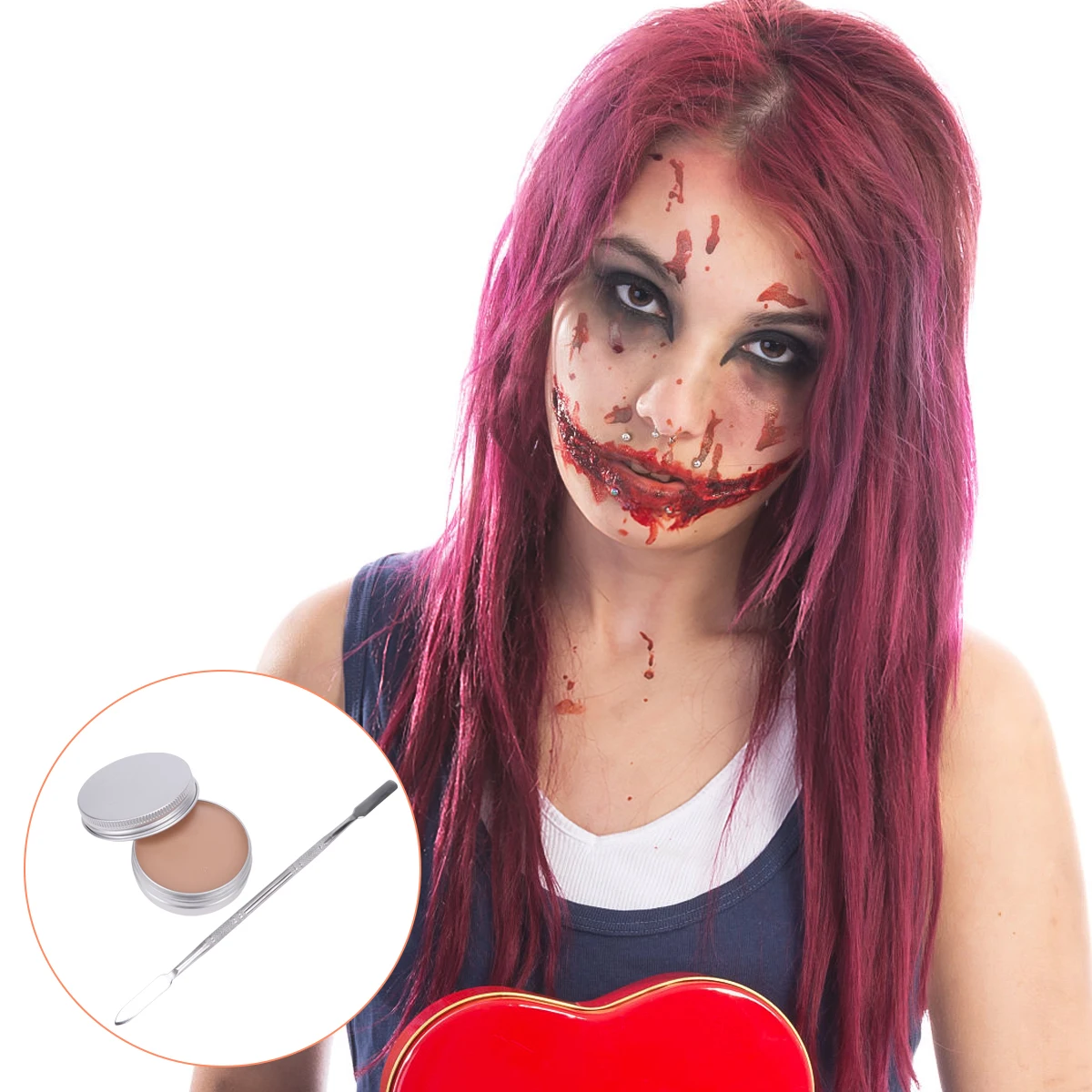 Cera per pittura del viso Cicatrici finte Strumento per la creazione di effetti speciali Accessori per modellare il trucco della pelle Set di cera per Halloween Ferita realistica