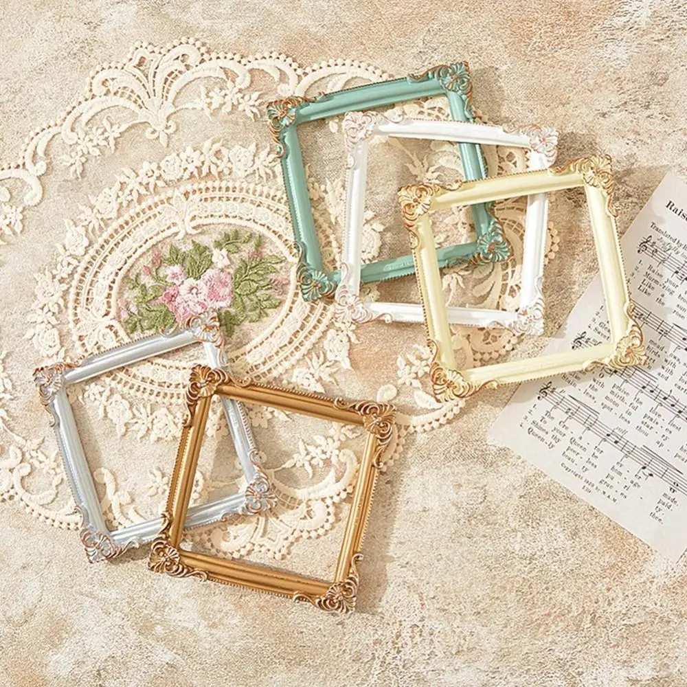 Imitation Carved Photo Frame Square Resin Vintage Frame High Quality Cosmetics Display Stand Jewellery Presentation Case