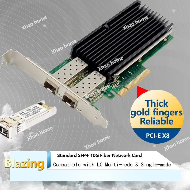 10G 25G PCI-E Fiber Network Card SFP+ Dual Port for Server/Desktop PC Industrial Grade Compatible with Synology Soft Router