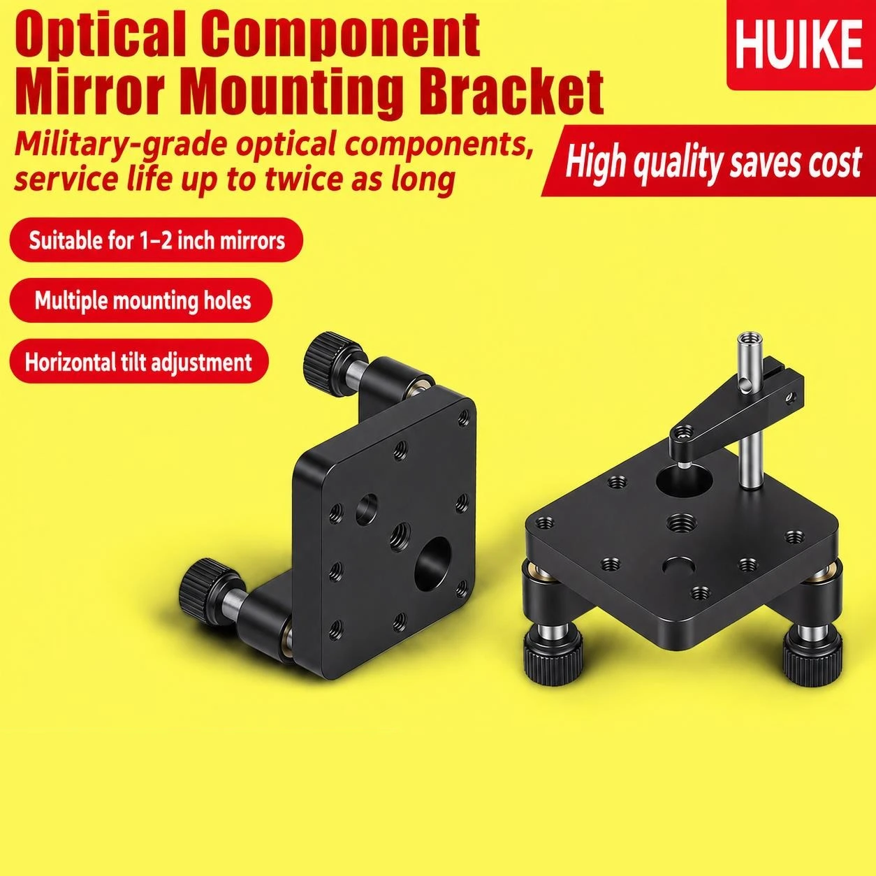 Optical Prism Frame 2D Adjustable Mounting Platform, Cube Beam Splitter Fixed Adjustment Bracket, 1/2 Inch
