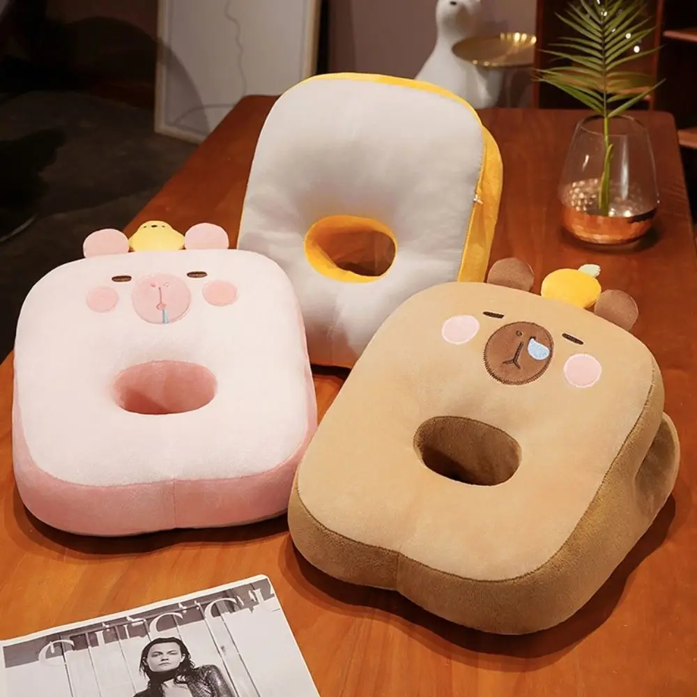 

Двусторонняя офисная подушка для сна с капибарой и ледяной шелк, сохраняющая тепло, грелка для рук, супермягкая подушка для шеи с капибарой