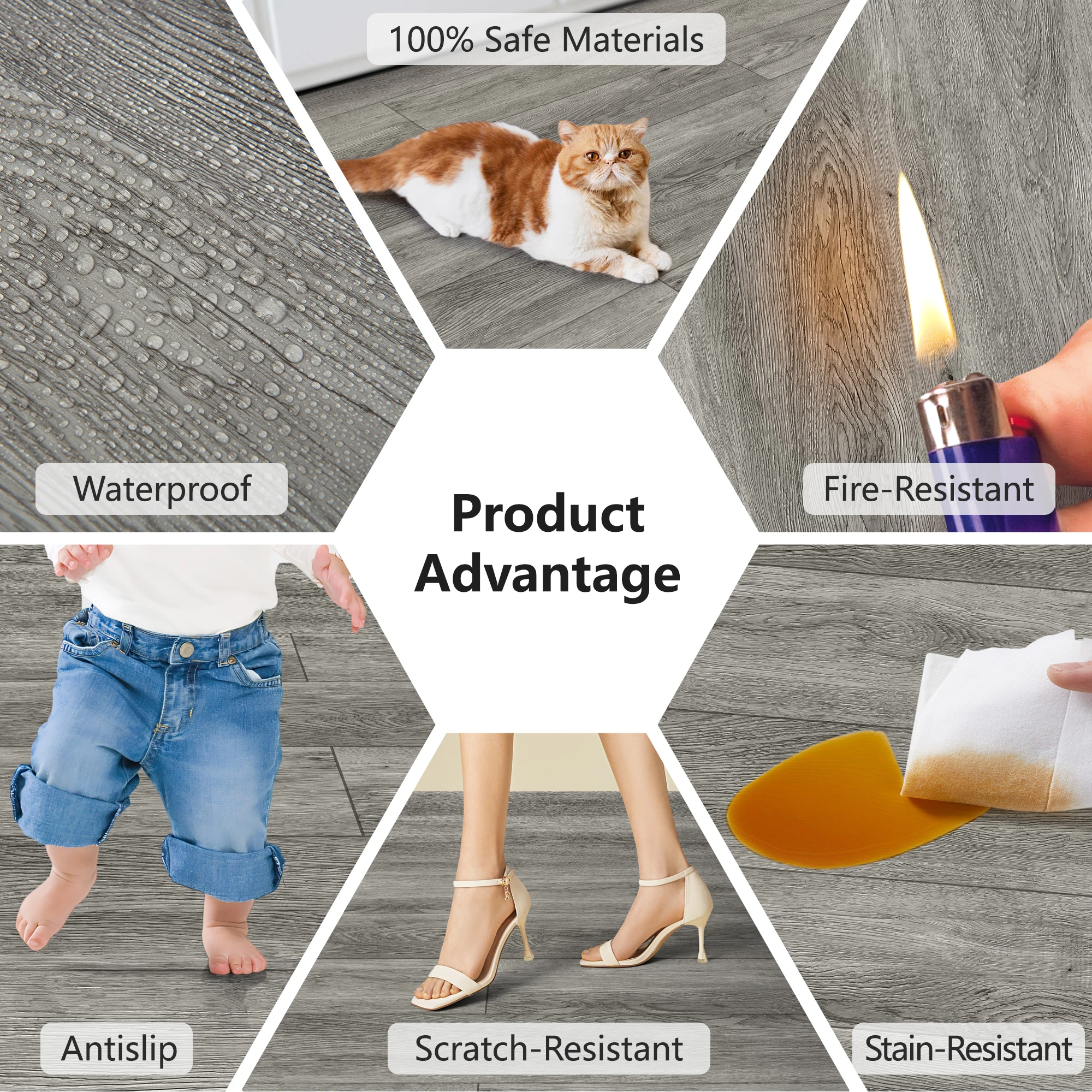 Art3d 10 عبوات من أرضيات الفينيل الفاخرة المتشابكة مقاس 48 بوصة × 7.2 بوصة، مظهر خشبي، يغطي لوح أرضي بقفل 24 قدم مربع لغرفة النوم #5