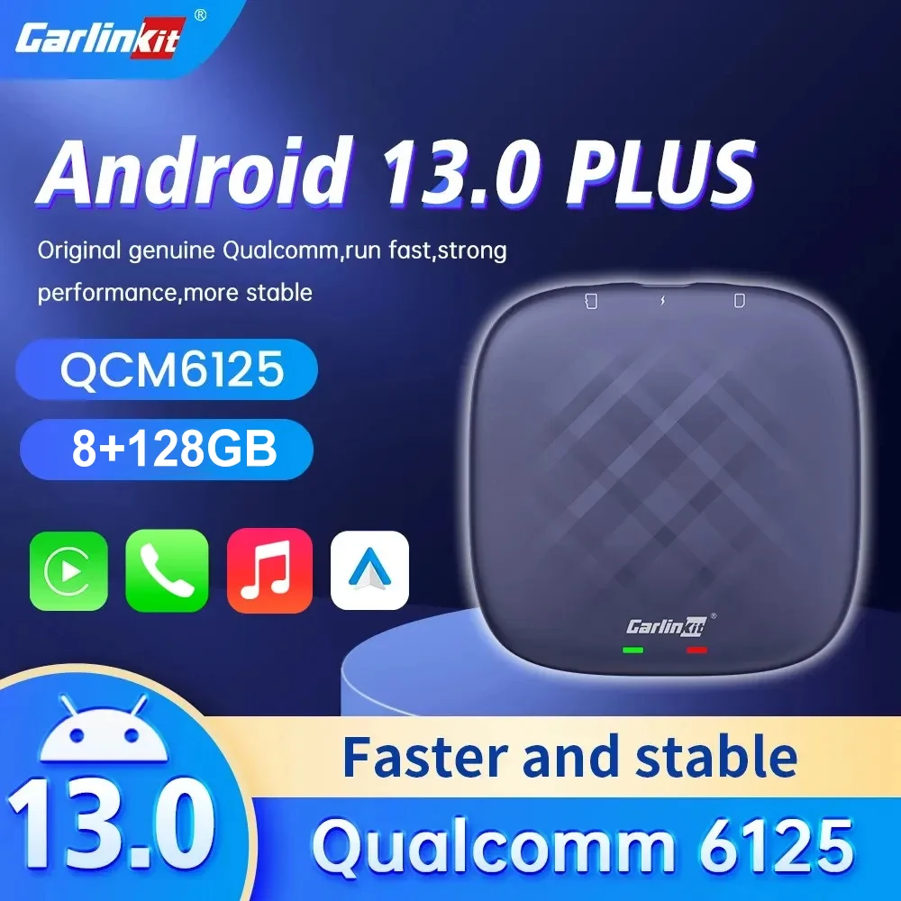 Carlinkit CarPlay Android13 Tv Box Plus 8+128GB 8-Core QCM 665 6125 Wireless CarPlay Android Auto 4G LTE