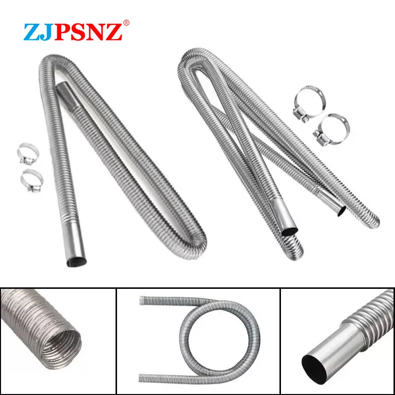 13cm 90Degrees 15cm 60cm 120cm 200cm 300cm Air Diesel Parking Heater Stainless Steel Exhaust Pipe Tube Gas Vent Hose With Hose