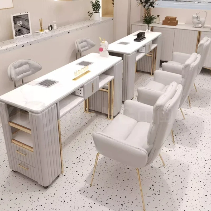 Показать коллекционер для ногтей, ящик для стола, наклейки, станция для хранения, дизайнерский стол для ногтей, универсальный Scrivania Per Unghie, уникальная мебель