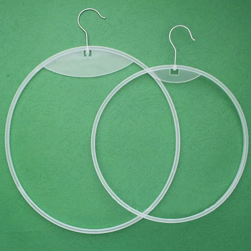 

10pcs Round Bikini Display Stand White Plastic Hangers 31cm Circle Briefs Rack Closet Organizer Wardrobe Tie Scarf Holder