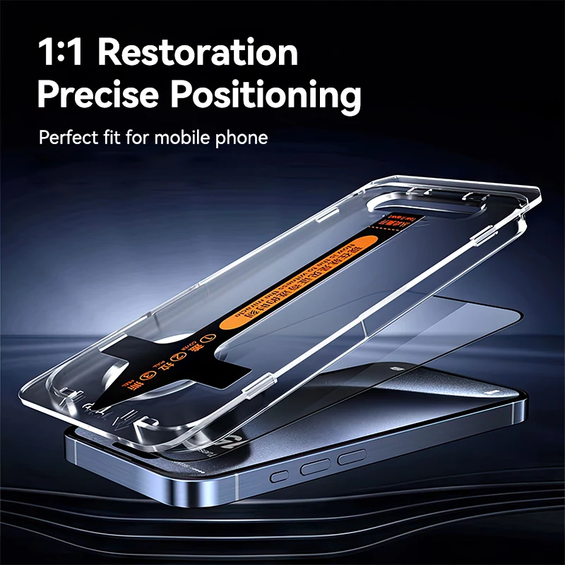 Joyroom 1/2/3Pcs HD Glass for iPhone 16 15 14 13 12 11 Pro Max Screen Protector HD With Installing Cover HD Dust-proof Glass