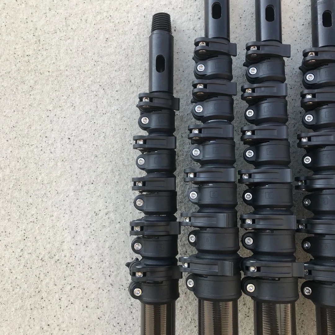 20-60ft Telescopic Carbon Fiber Water Purification Systems Waterfed Gutter Window Cleaning Pole