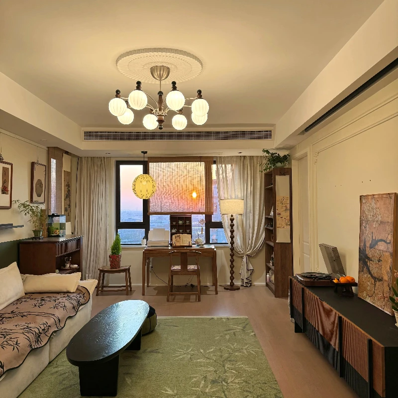 Mid ancient style chandelier eye protection living room bedroom living room Song's aesthetic retro dining room light